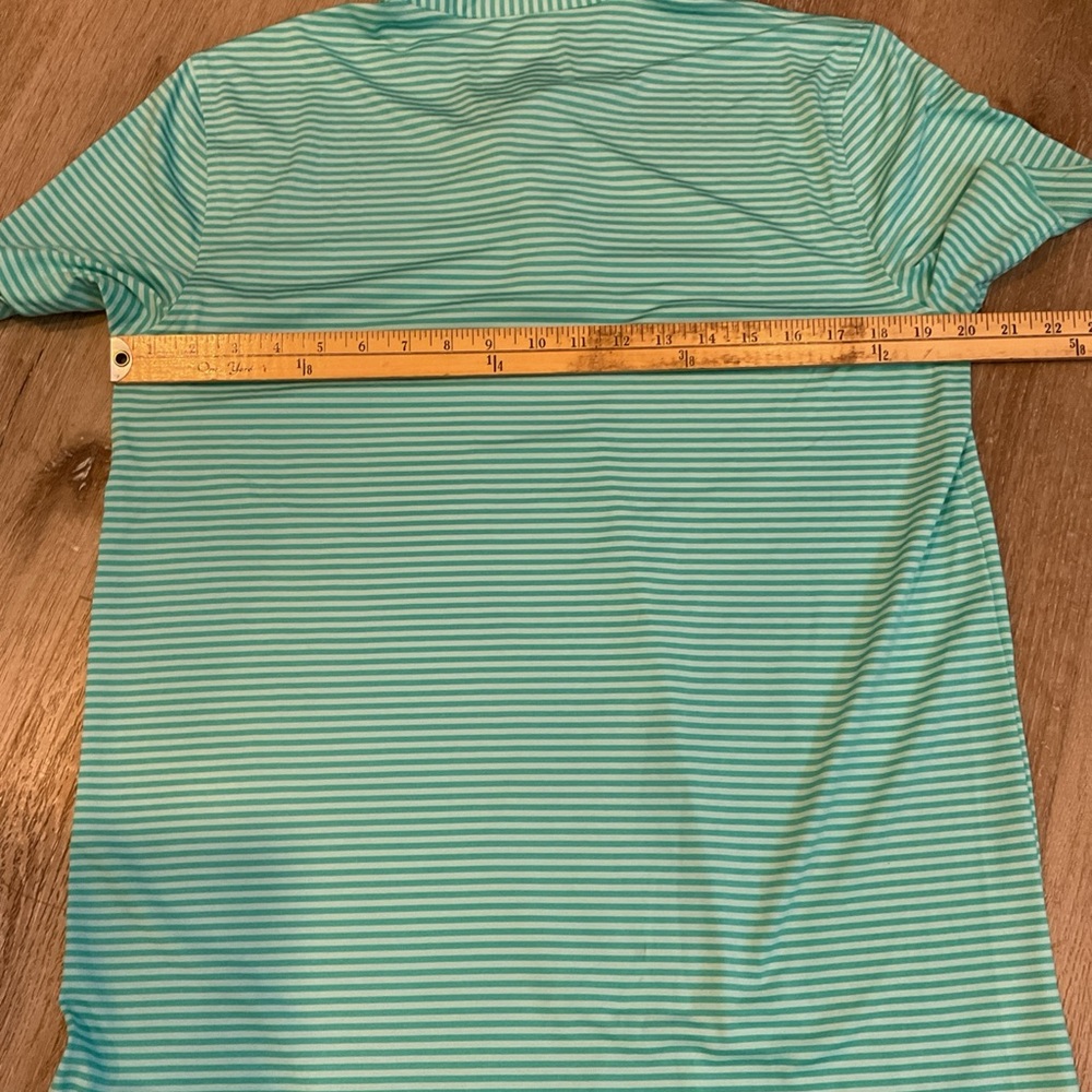 Croft & Barrow Performance Aqua Striped Short Sleeve Polo Shirt - Men’s Size Med - Picture 8 of 11